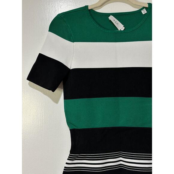 A.L.C. Striped Kane Dress Mini Sz Medium NWT Fit & Flare Colorblock Taylor Swift - Picture 3 of 14